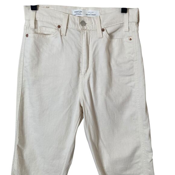 Signature Levis Jeans Womens Size 2 Heritage High Rise Straight White - Picture 7 of 12